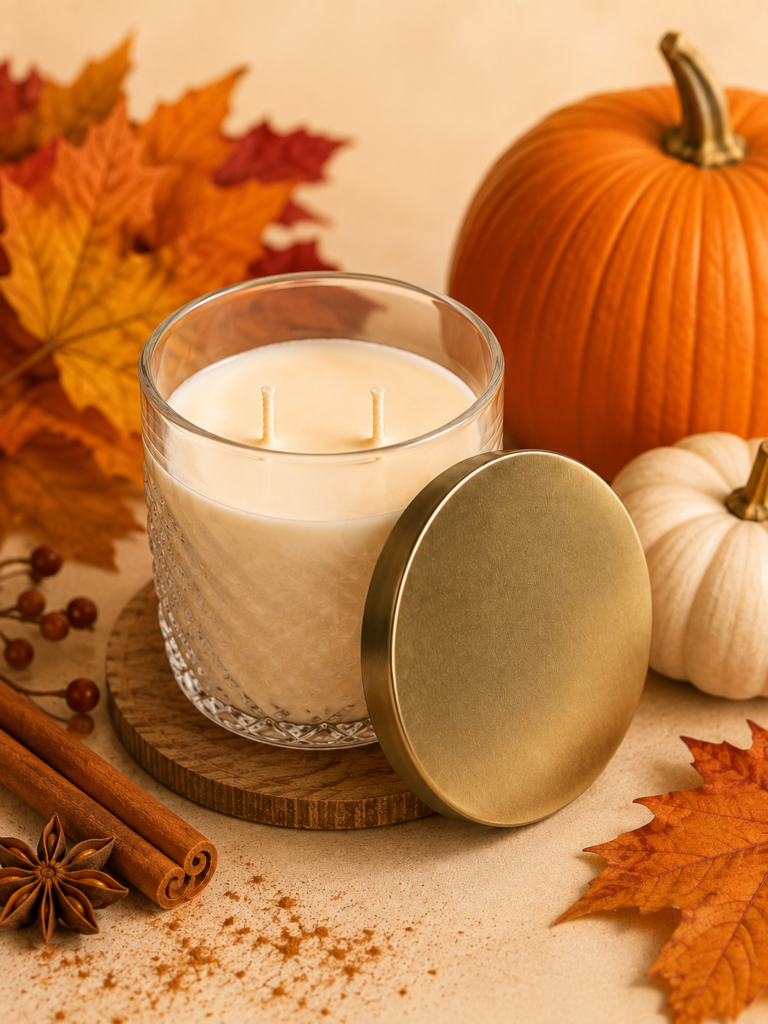 Hand-poured pumpkin spice buttercream candle, 8 oz