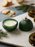 Nutmeg Shortbread Candle — 5oz Green Glass Ornament