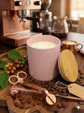 Hand-poured coffee shop scented candle in 11 oz jar