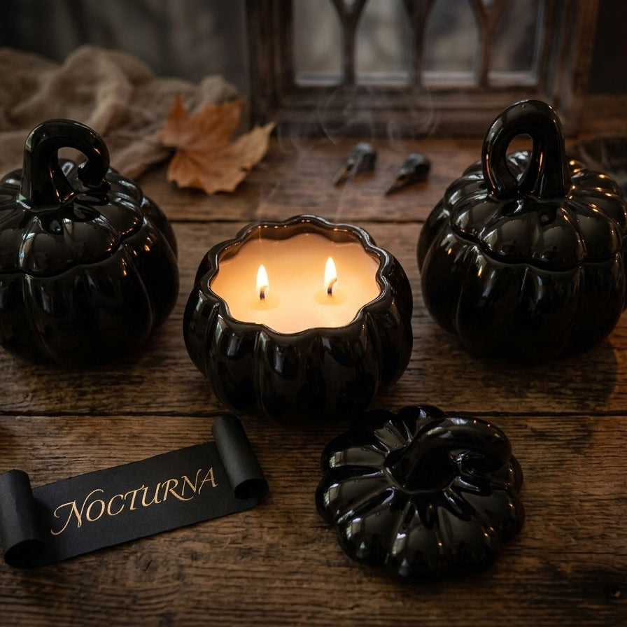Nocturna Black Pumpkin Jar 9.5 oz Candle